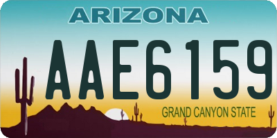 AZ license plate AAE6159