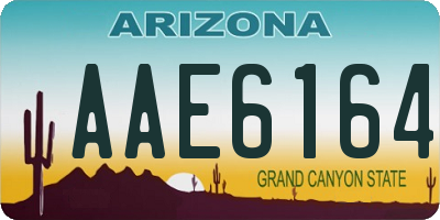 AZ license plate AAE6164