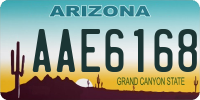 AZ license plate AAE6168