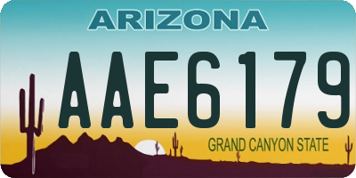 AZ license plate AAE6179