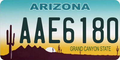 AZ license plate AAE6180