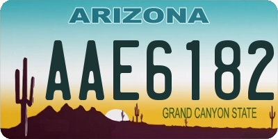 AZ license plate AAE6182