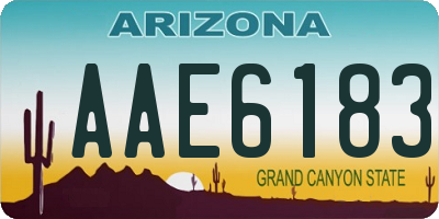 AZ license plate AAE6183