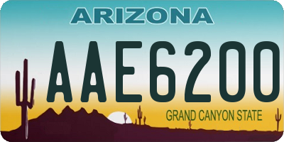 AZ license plate AAE6200