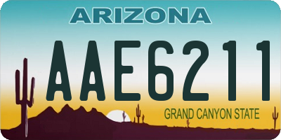 AZ license plate AAE6211