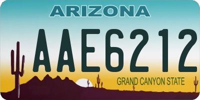 AZ license plate AAE6212