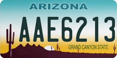 AZ license plate AAE6213