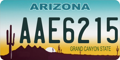 AZ license plate AAE6215