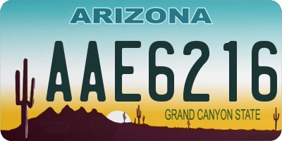 AZ license plate AAE6216