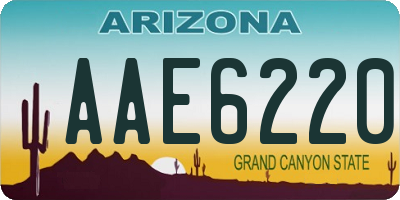 AZ license plate AAE6220