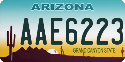 AZ license plate AAE6223