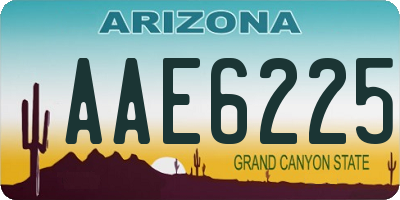AZ license plate AAE6225