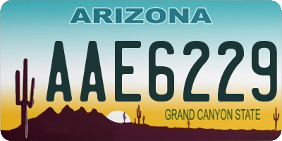 AZ license plate AAE6229