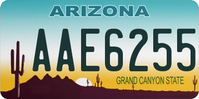 AZ license plate AAE6255
