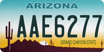 AZ license plate AAE6277