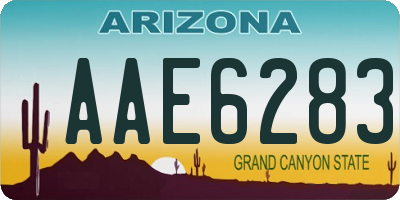 AZ license plate AAE6283
