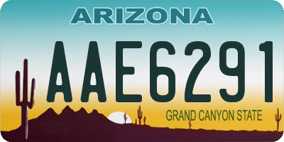 AZ license plate AAE6291