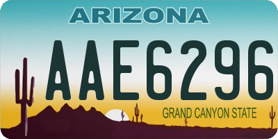 AZ license plate AAE6296