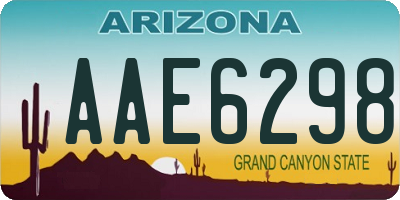 AZ license plate AAE6298