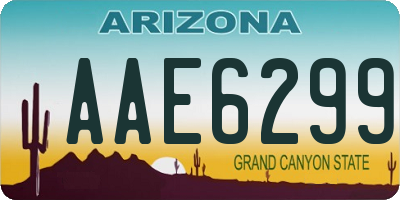 AZ license plate AAE6299