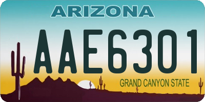 AZ license plate AAE6301