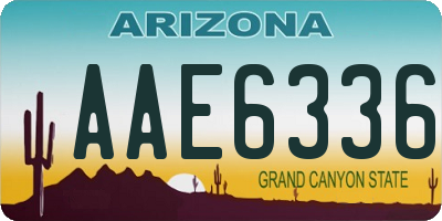 AZ license plate AAE6336