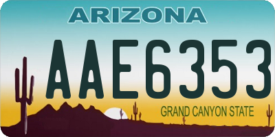 AZ license plate AAE6353