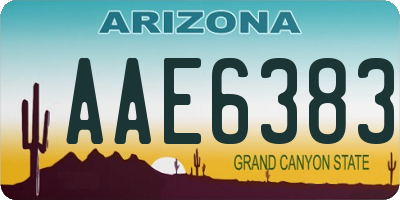 AZ license plate AAE6383