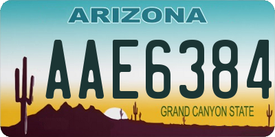 AZ license plate AAE6384