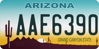 AZ license plate AAE6390