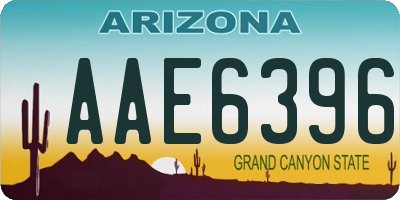 AZ license plate AAE6396