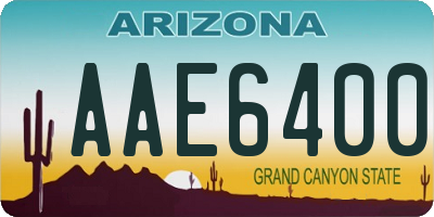 AZ license plate AAE6400