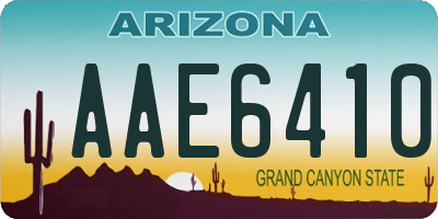 AZ license plate AAE6410