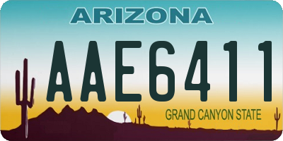 AZ license plate AAE6411