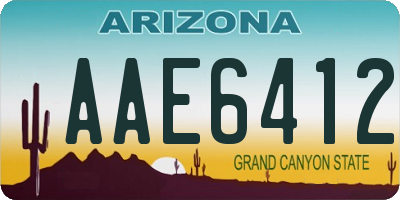 AZ license plate AAE6412