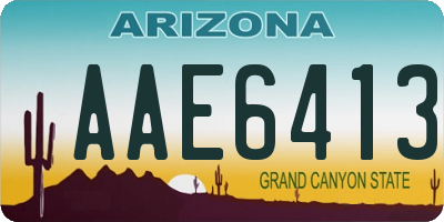AZ license plate AAE6413