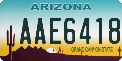 AZ license plate AAE6418