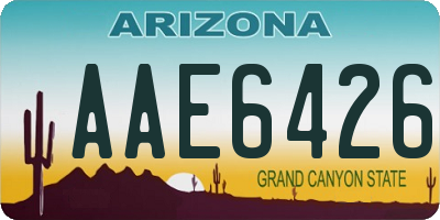 AZ license plate AAE6426