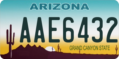 AZ license plate AAE6432
