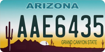 AZ license plate AAE6435