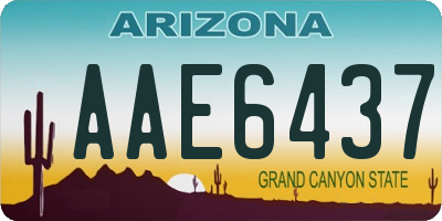 AZ license plate AAE6437