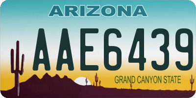 AZ license plate AAE6439