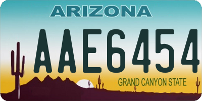 AZ license plate AAE6454