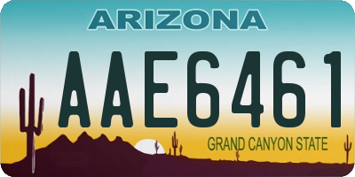 AZ license plate AAE6461