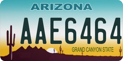 AZ license plate AAE6464
