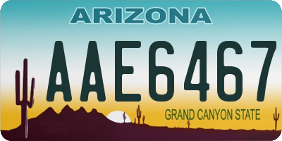 AZ license plate AAE6467