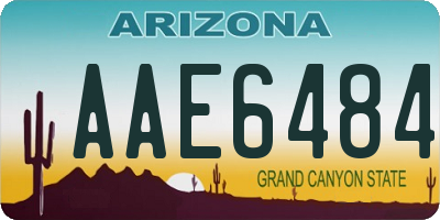 AZ license plate AAE6484