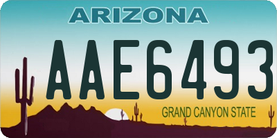 AZ license plate AAE6493