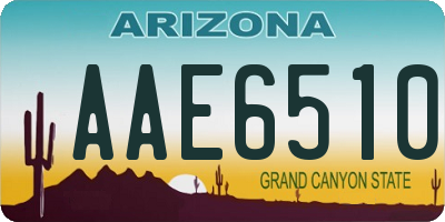 AZ license plate AAE6510
