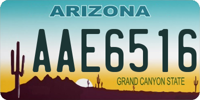 AZ license plate AAE6516